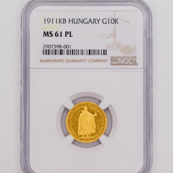 Hungary 10 Korona - 1911, NGC MS61 PL